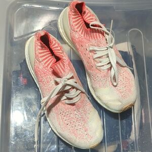 Women's ULTRABOOST Knit Sneakers in Pink and White